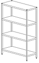 Стеллаж со сплошными полками на нержавеющем уголке ЭКОНОМ АЛТЭК Ст 4СНУ 12/6-Р разборный