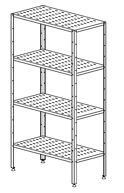 Стеллаж с перфорированными полками