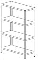 Стеллаж со сплошными полками на нержавеющем уголке ЭКОНОМ АЛТЭК Ст 4СНУ 14,5/5-Р разборный