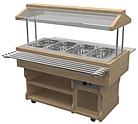 Салат-бар тепловой GASTROLUX WoodLine ТМ-157/4GN/W светлый дуб