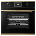 Шкаф духовой с паром KUPPERSBUSCH BD 6340.0 S4, черное стекло, Gold