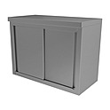 Шкаф настенный с раздвижными дверцами GASTROLUX ШН-153.5/К 1500х350х600 промежуточная полка, нерж. сталь AISI 430