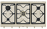 Панель варочная газовая  SMEG HOME SRV896AVOGH2, 90 см, цвет овес, фурнитура латунная