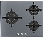 Панель варочная газовая  SMEG HOME PV163S2,  60 см, серебристое стекло Stopsol, скошенный край