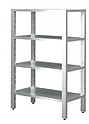 Стеллаж стандарт на трубе БСВ СТС 1000х600х1800 мм, 4 полки, сплошной