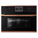 Шкаф духовой с микроволнами KUPPERSBUSCH CBM 6330.0 S7, черное стекло, Copper