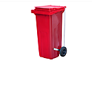 Контейнер мусорный ТАРА.РУ 120 литров, красный, МКТ 120, с П-образным c педальным приводом