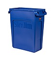 Контейнер для мусора RUBBERMAID Slim Jim 60 литров, c вентиляционными каналами, синий, 1971257