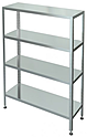 Стеллаж с 4-я сплошными полками МХМ С-4-0,5/1,5/1,6 нержавейка, 4.412.017-92