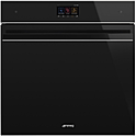 Шкаф духовой многофункциональный  SMEG HOME SFP6604WTPNX  с пиролизом, SmegConnect, 60 см, черное стекло, профиль нержавеющая сталь