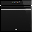 Шкаф духовой многофункциональный  SMEG HOME SFP6606WTPNX с пиролизом, SmegConnect, 60 см, черное стекло, профиль нержавеющая сталь