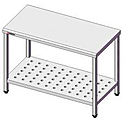 Стол производственный SIMECO Люкс CL1706ПП 1700х600х850 без борта, с перфорированной полкой