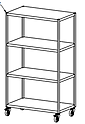 Стеллаж на колесах АЛТЭК Ст 4С/КОЛ 10/5/15