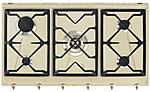 Панель варочная газовая  SMEG HOME SRV896POGH, 90 см, кремовый, фурнитура латунная