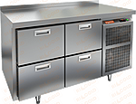 Стол холодильный HICOLD GN 22/TN гранитная столешница + колёса