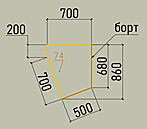 Стол производственный АЛТЭК СБП 8,6/7, ДСП, целиком AISI 304, борт, индивидуальное изготовление