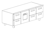 Стол холодильный низкий БСВ TRL 2A22 без столешницы