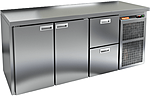 Стол холодильный HICOLD GN 112 BR3 TN О без борта, высокие ножки, с задн. стенкой из нерж, увелич. объема