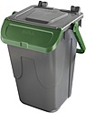 Контейнер для мусора MOBIL PLASTIC ECOLOGY 35л, серый, с зеленой крышкой и ручкой, 11/35GRB-VES