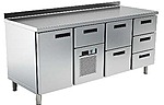 Стол холодильный БСВ TRS 112 без борта + ящик над моноблоком