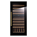 Шкаф винный встраиваемый KUPPERSBUSCH FWK 4800.0 S4, черное стекло, Gold