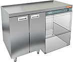 Стол закрытый под посудомоечную машину с полкой, без борта HICOLD НБМСЗКП-12/6П