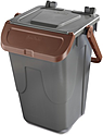 Контейнер для мусора MOBIL PLASTIC ECOLOGY 35л, серый, с коричневой крышкой и ручкой, 11/35GRB-BRB
