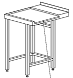 Стол выходной АЛТЭК С 6/7,5/8,7 с правым креплением (обвязка с 3-х сторон)