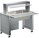 Прилавок с охлаждением B.PRO BLANCO Basic line SK-3, 573 073 + брызгозащита с тенами и подсветкой + направляющая для тарелок + полки + облицовка ДСП