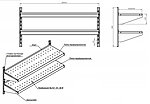 Полка-стеллаж перфорированная настенная двухъярусная SIMECO ПСН1203Б + ССН05N + КП03N 1200х300х500