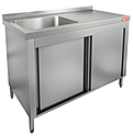 Стол производственный закрытый купе с моечной ванной HICOLD НСЗК1М-10/7БЛ