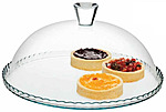 Блюдо для торта PASABAHCE Патисери d=32 см. стекло, с крышкой h=15 см., бортик вверх, 95198