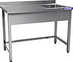 Ванна моечная КАМИК ВМ-М3127 1200*700*850, сварная мойка 600*600*400 слева, фартук