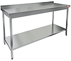 Стол производственный пристенный с бортом и полкой HICOLD НСО-16/6БП