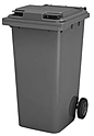 Контейнер мусорный пластиковый для ТБО/ТКО на колесах с крышкой АГРОПАК  240 л, серый, 24.C29