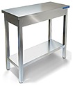 Стол производственный ТЕХНО-ТТ СП-123/407Б ( стол с бортом и полкой, габариты  400х700х850мм ) столешница усилена под водоразборный кран
