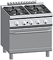 Плита газовая 4-конфорочная с газовым духовым шкафом 700 серия ATA K7GCU10FF