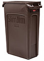 Контейнер для мусора RUBBERMAID Slim Jim 87 литров, c вентиляционными каналами, коричневый, 1956187