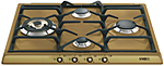 Панель варочная газовая  SMEG HOME SR764OT, 60 см, латунь, фурнитура полированная латунь