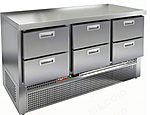 Стол холодильный HICOLD GNE 222/TN 6 выдвижных ящиков