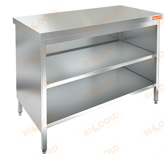 Стол нержавеющий центральный HICOLD НСЗО-17/7 закрыт с 3-х сторон