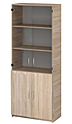 Шкаф для документов Бюджет 2553 со стеклом (дуб сонома, 716х349х1810 мм)