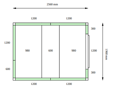 Камера холодильная POLAIR КХН - 11.06 (1960 X 2560 X 2720) 80 мм без пола