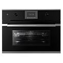 Шкаф духовой с микроволнами KUPPERSBUSCH CBM 6350.0 S3, черное стекло, Silver Chrome