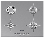 Панель варочная газовая  SMEG HOME PXL664, 60 см, нержавеющая сталь