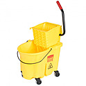 Ведро с отжимом RUBBERMAID WaveBrake желтое, FG758088YEL