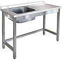 Ванна моечная односекционная с рабочей поверхностью ITERMA СБ 251-1206 М Л стол слева, сталь 304