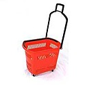 Корзина-тележка пластиковая КОРБИС на 4-х колесах PBT45, красная