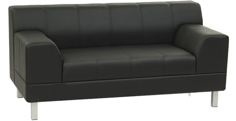 Диван двухместный ФЛАГМАН Fl2-2 Экокожа Экотекс 3001 (черная)