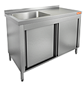 Стол производственный закрытый купе с моечной ванной HICOLD НСЗК1М-15/7БЛ